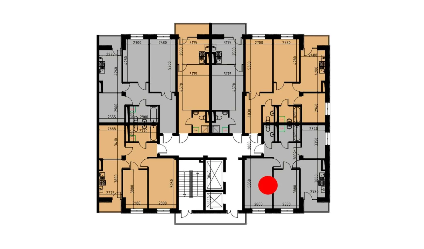 3-xonali xonadon 55.32 m²  7/10 qavat | YANGIOBOD RESIDENCE Turar-joy majmuasi