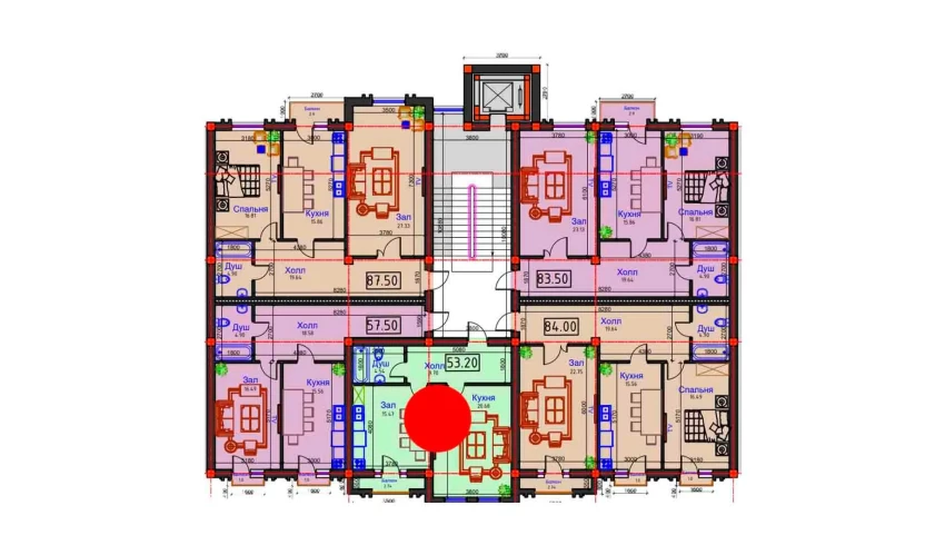 1-комнатная квартира 53.2 м²  5/9 этаж | Жилой комплекс BAHOR