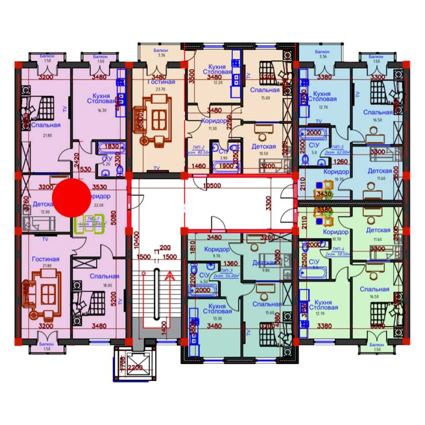 4-xonali xonadon 120.5 m²  10/10 qavat | AFROSIYOB Turar-joy majmuasi