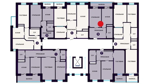 1-xonali xonadon 45 m²  8/10 qavat | ORIFON Turar-joy majmuasi