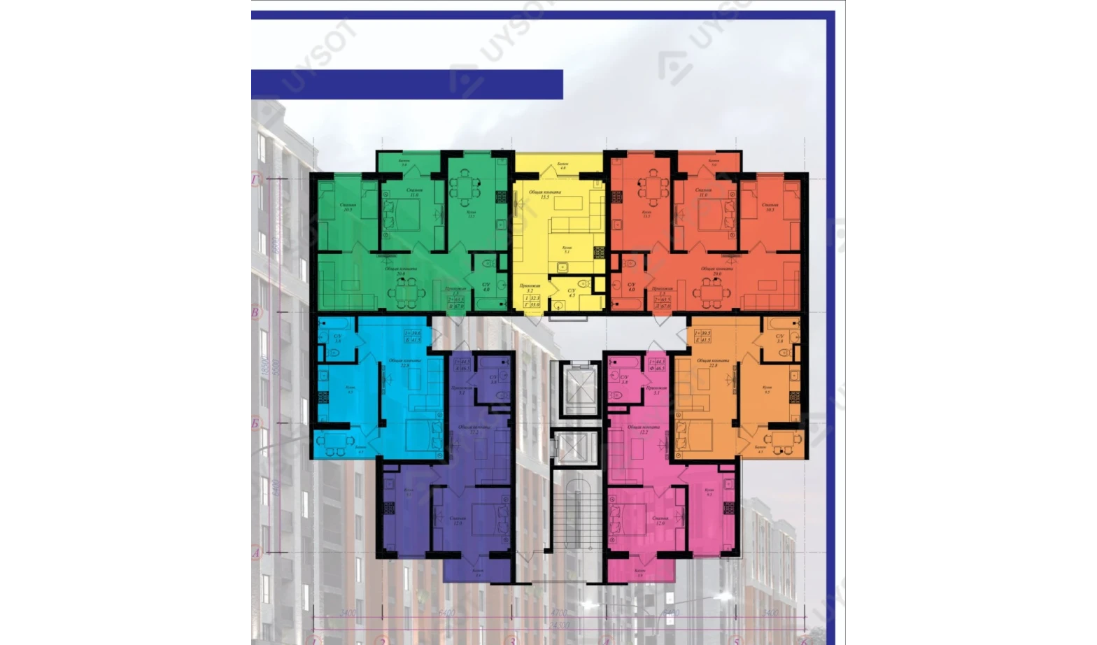 1-комн. квартира 39.6 м² 1/13 этаж | Жилой комплекс Yangi Hayot Residence 1-комн. квартира 39.6 м² 1/13 этаж | Жилой комплекс Yangi Hayot Residence