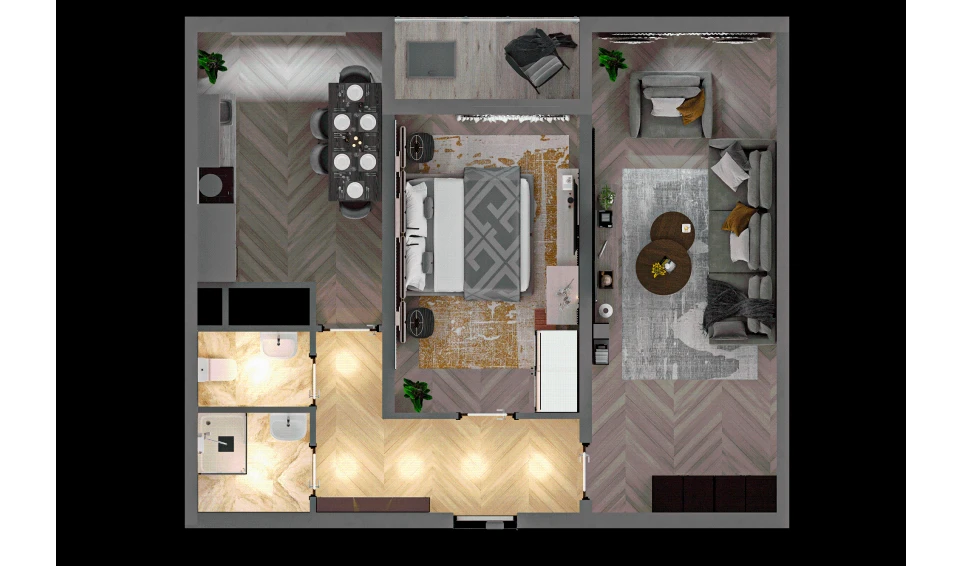 2-xonali xonadon 63.9 m² 12/16 qavat | TRINITY Turar-joy majmuasi 2-xonali xonadon 63.9 m² 12/16 qavat | TRINITY Turar-joy majmuasi