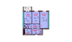 2-комн. квартира 63.61 м²  6/9 этаж | Жилой комплекс SAMARQAND CITY