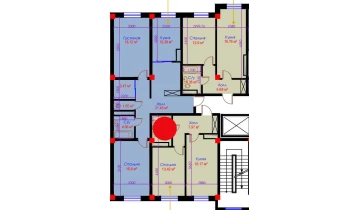 1-xonali xonadon 43.01 m²  10/10 qavat | Ko'kcha-Oqtepa Turar-joy majmuasi