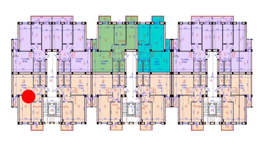 2-xonali xonadon 71.6 m²  7/7 qavat | G'IJDUVON CITY Turar-joy majmuasi