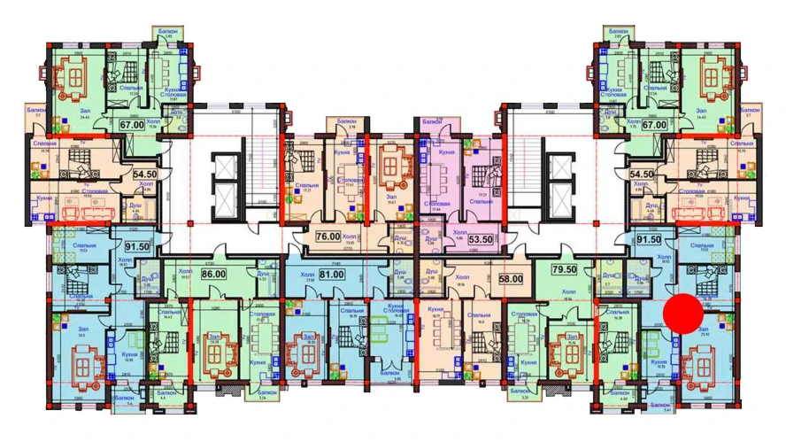 3-комн. квартира 91.5 м²  6/12 этаж | Жилой комплекс GAGARIN AVENUE