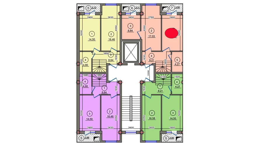 2-xonali xonadon 60.46 m²  9/10 qavat | Qibray City Turar-joy majmuasi