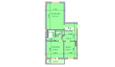 2-комн. квартира 65.65 м²  4/9 этаж | Жилой комплекс SHAYX-UL OLAM