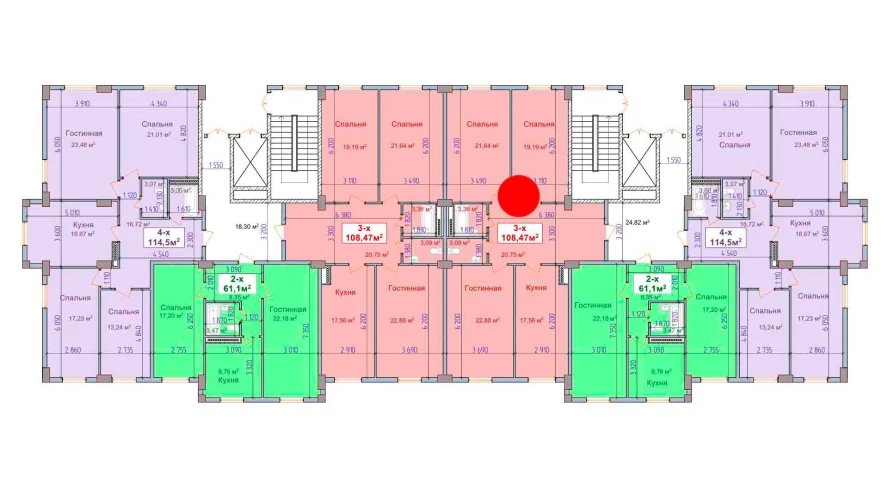 3-комн. квартира 108.47 м²  1/9 этаж | Жилой комплекс SHAYX-UL OLAM
