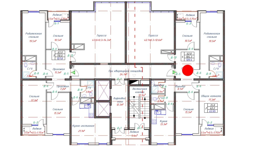 4-комн. квартира 104.3 м²  16/16 этаж | Жилой комплекс Crystal Avenue