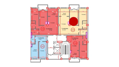 3-комнатная квартира 91 м²  2/14 этаж | Жилой комплекс Al-Barakat