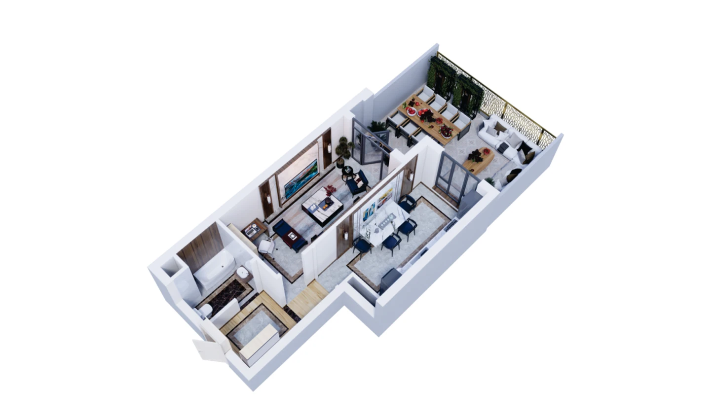 1-комн. квартира 78.66 м²  3/16 этаж | Жилой комплекс Musaffo