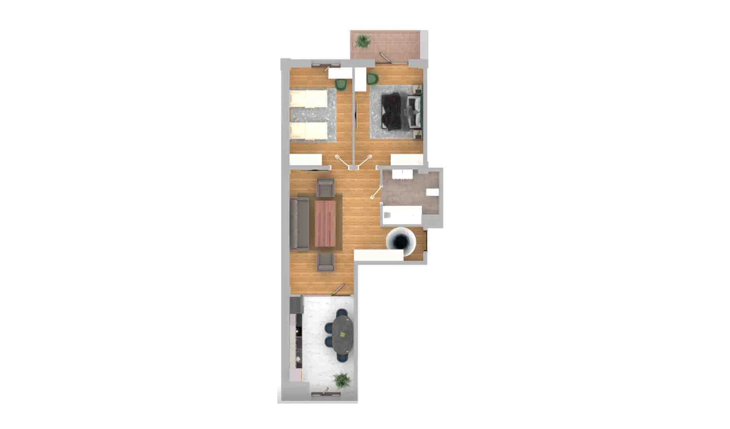 3-комн. квартира 76.62 м²  9/13 этаж | Жилой комплекс Al-Qasr