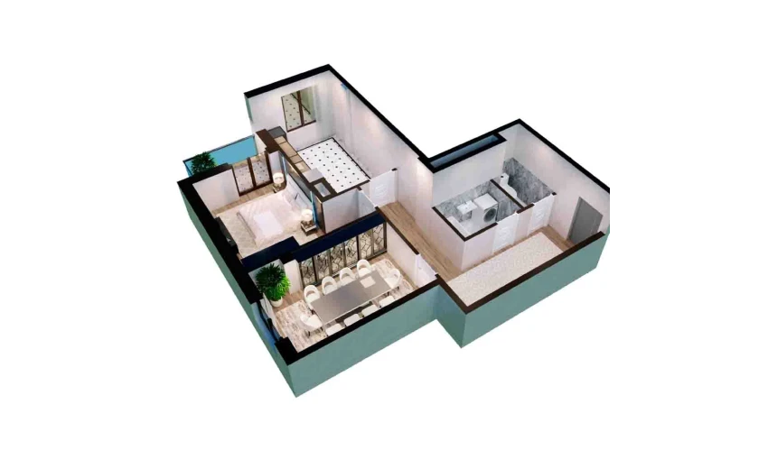 2-xonali xonadon 65.7 m²  3/13 qavat | Bog'dod City Turar-joy majmuasi