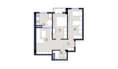 2-xonali xonadon 67 m²  8/9 qavat | FLORYA RESIDENCE Turar-joy majmuasi