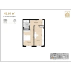 1-комн. квартира 43.01 м²  1/10 этаж | Жилой комплекс Ko'kcha-Oqtepa