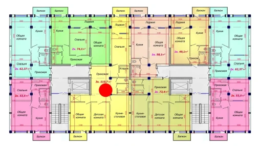 3-xonali xonadon 110.7 m²  2/9 qavat | VATAN Turar-joy majmuasi