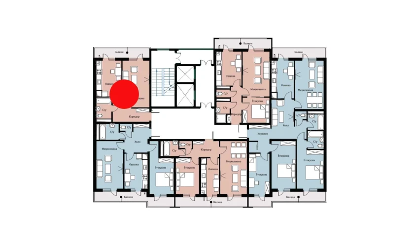 1-комнатная квартира 40.96 м²  2/16 этаж | Жилой комплекс SOKIN DIYOR