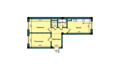 2-xonali xonadon 56.1 m²  1/10 qavat | NUR BARAKA Turar-joy majmuasi