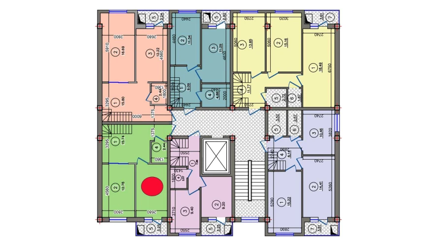 2-xonali xonadon 46.41 m²  10/10 qavat | Qibray City Turar-joy majmuasi