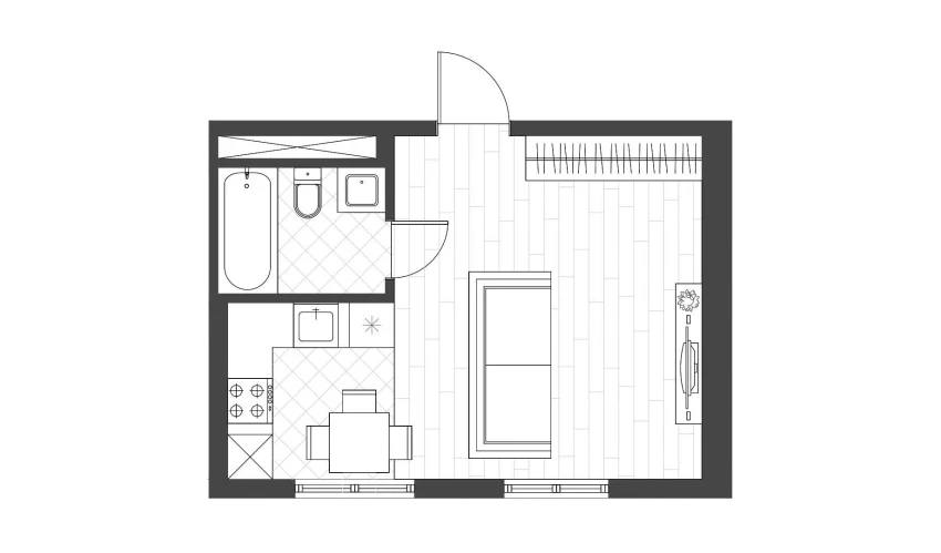 1-комнатная квартира 28.57 м²  4/14 этаж | Жилой комплекс PARVOZ