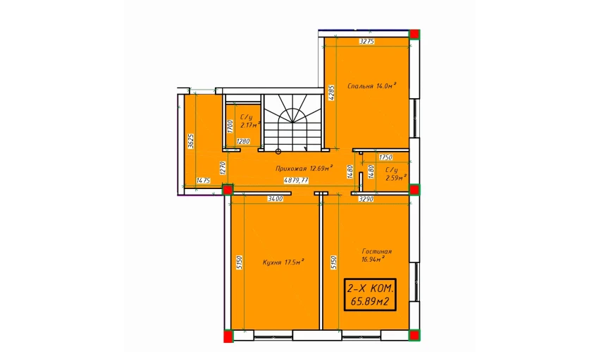 2-xonali xonadon 131.78 m²  1/4 qavat | SABZAVOT CITY Turar-joy majmuasi