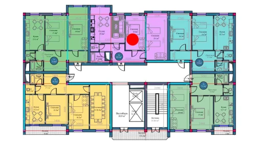 3-xonali xonadon 83.1 m²  7/14 qavat | Zamin Urgut Turar-joy majmuasi