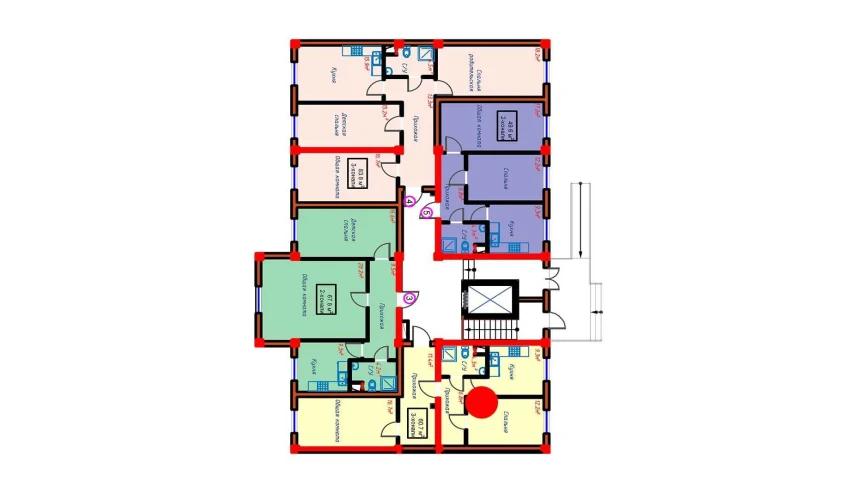 2-комнатная квартира 66.7 м²  9/10 этаж | Жилой комплекс Turon