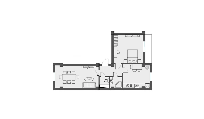 2-xonali xonadon 65.5 m²  7/14 qavat | KAVAT TOWERS Turar-joy majmuasi