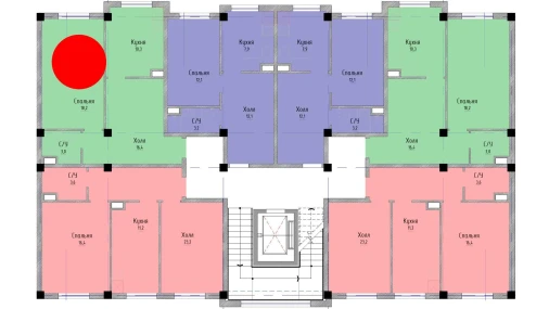 1-xonali xonadon 47.9 m²  2/5 qavat | Yangi O'zbekiston Turar-joy majmuasi