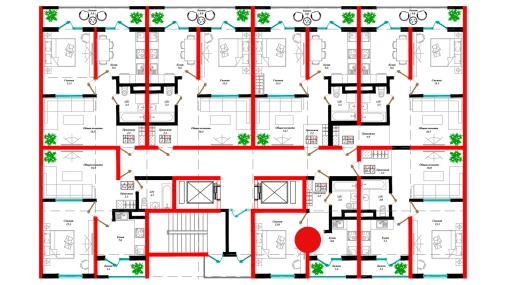 1-xonali xonadon 30.6 m²  10/12 qavat | Aman Residence Turar-joy majmuasi