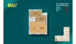1-xonali xonadon 90.8 m²  1/9 qavat | MBG Turar-joy majmuasi