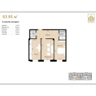 2-xonali xonadon 63.95 m²  1/10 qavat | Ko'kcha-Oqtepa Turar-joy majmuasi