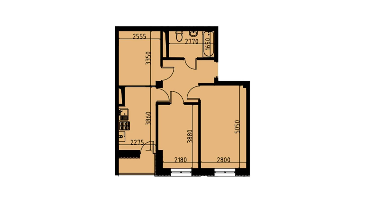 2-xonali xonadon 53.27 m²  10/10 qavat | YANGIOBOD RESIDENCE Turar-joy majmuasi