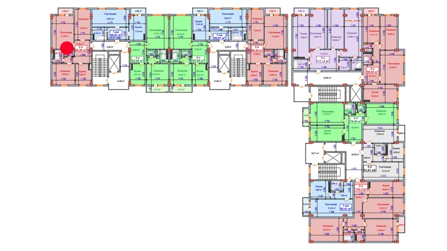 3-комн. квартира 80.36 м²  8/9 этаж | Жилой комплекс SHAYX-UL OLAM