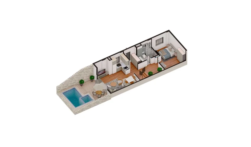 4-xonali xonadon 118.53 m²  2/4 qavat | TUSHLAR VODIYSI Turar-joy majmuasi