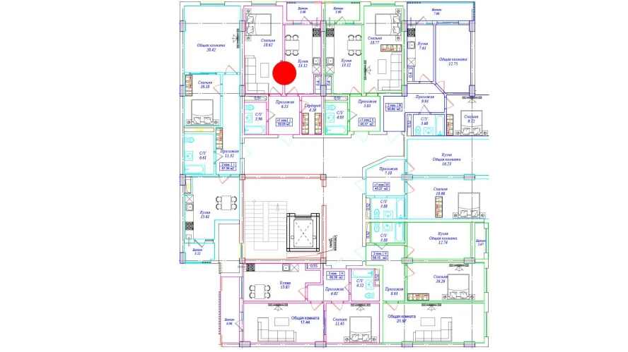 1-комн. квартира 50.05 м²  2/9 этаж | Жилой комплекс UCHTEPA CITY