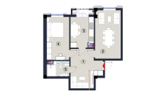 2-xonali xonadon 64 m²  8/9 qavat | FLORYA RESIDENCE Turar-joy majmuasi