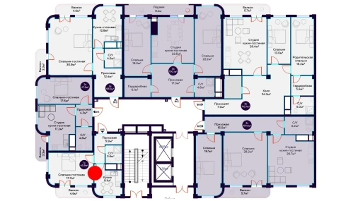 1-комнатная квартира 40.9 м²  16/16 этаж | Жилой комплекс Havas Premium