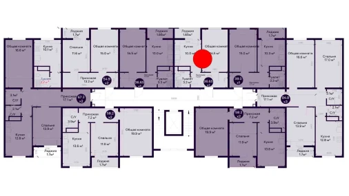 1-xonali xonadon 36.65 m²  2/9 qavat | SOHIL BO'YI ANDIJON Turar-joy majmuasi