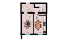 1-xonali xonadon 40.7 m²  5/10 qavat | Ko'kcha-Oqtepa Turar-joy majmuasi
