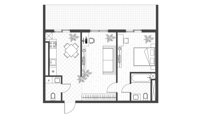 2-комнатная квартира 54 м²  14/14 этаж | Жилой комплекс PARVOZ