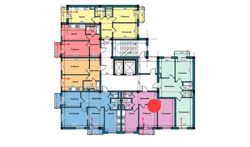 2-комнатная квартира 63.8 м²  6/10 этаж | Жилой комплекс NUR BARAKA