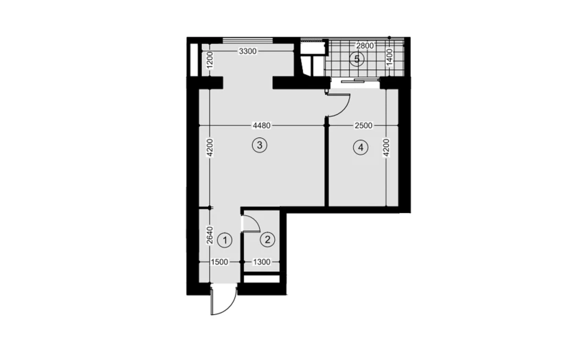 2-комнатная квартира 44.7 м²  3/12 этаж | Жилой комплекс NAVRUZ GROUP