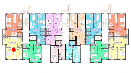 2-xonali xonadon 58.53 m²  1/7 qavat | O'ZBEGIM Turar-joy majmuasi