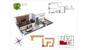 2-xonali xonadon 57.3 m²  9/9 qavat | Uchtepa Avenue Turar-joy majmuasi
