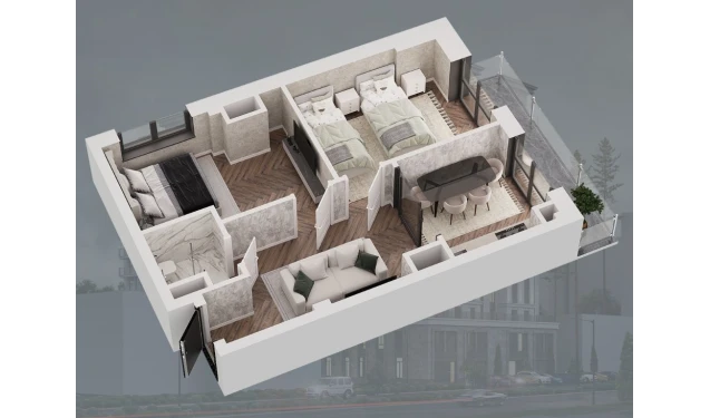 3-комнатная квартира 60 м²  12/12 этаж | Жилой комплекс Bunyodobod