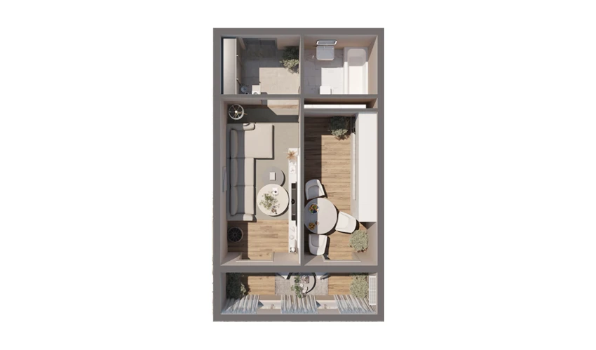 1-комнатная квартира 33.16 м²  12/16 этаж | Жилой комплекс JOMIY RESIDENCE