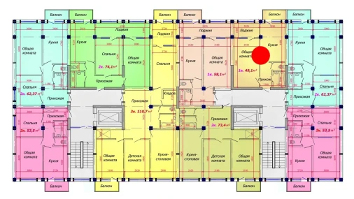 1-комнатная квартира 49.1 м²  9/9 этаж | Жилой комплекс VATAN