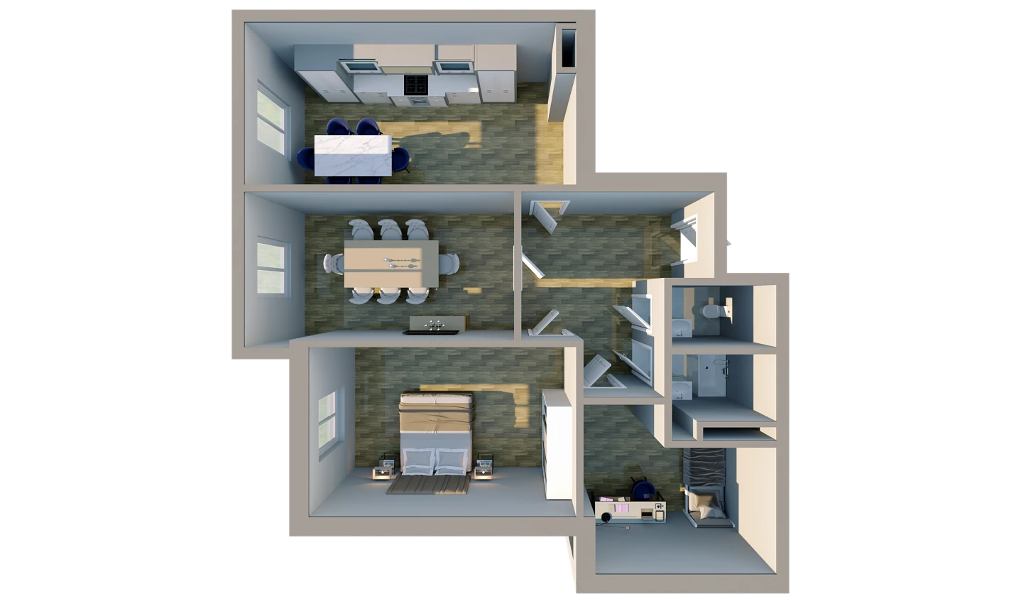 3-xonali xonadon 97.8 m²  8/10 qavat | BRIDGE Turar-joy majmuasi